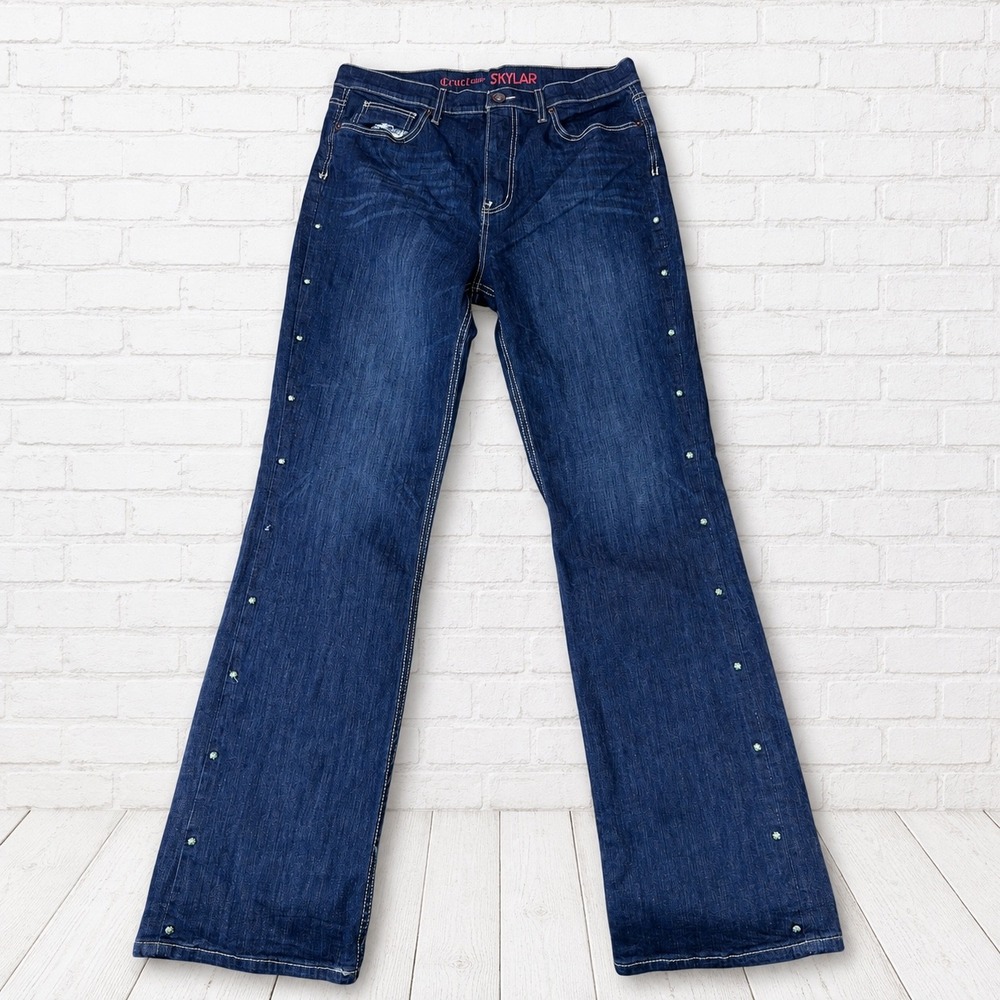 Cruel Denim Skylar Studded Bootcut Jeans Dark Wash Size 33/15 XL CB72454071